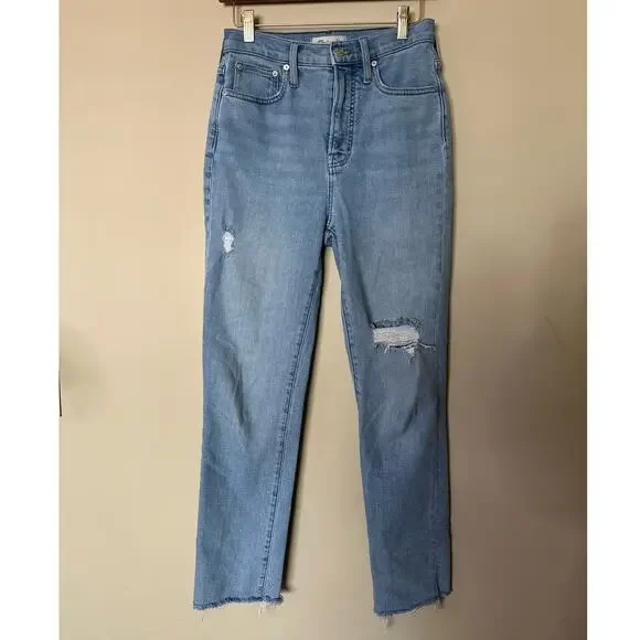 Madewell The Perfect Vintage Tapered Leg Jeans Light Wash Blue Women's Size 25 - Picture 3 of 9